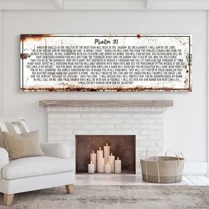 Psalm 91 - He Is My Refuge Religious Wall Decor, Lord-Inspired Home Decor Sign for Religious Home Decorations