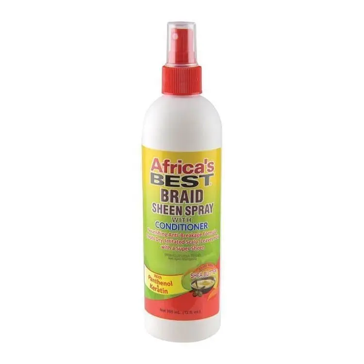 Moisturizing Braid Sheen Spray with Herbal Extracts and Conditioner, pH-Balanced for Scalp Care and Shine, For Braids, Locs, Curls, and Natural Haircare, 12 oz