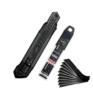 Industrial-grade heavy-duty multi-purpose knife - 18mm self-loading box cutter with 11 blades, safety lock and non-slip handle, suitable for DIY paper cutting, office, cardboard, packaging, woodworking and construction industries.