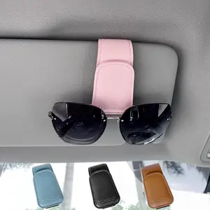 Sunglasses Holder for  Visor, Leather  Sunglass Holder for  with Clip,