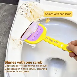 1pc Multi-Functional Long Handle Cleaning Brush, Corner Scraper for Bathroom, Windows, Floors, Kitchen, No Dead Corners, Easy to Use