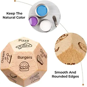 Food Dice Game - Couples Decision-Making Game with Burger, Pizza, Steak & Pasta Options-Shaped Foodie Gift for Date Nights, Birthdays - Him & Her Gift for Boyfriend, Girlfriend, Men, Women