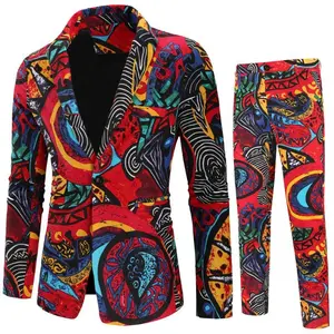 Men's evening gown Men's Suit Ethnic Style Cotton And Linen Suit Two-piece Business Suit Set