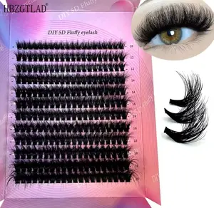 DIY5D Flutty Lash Clusters 100D CC Curl Individual Eyelash Extensions Synthetic Cosmetic