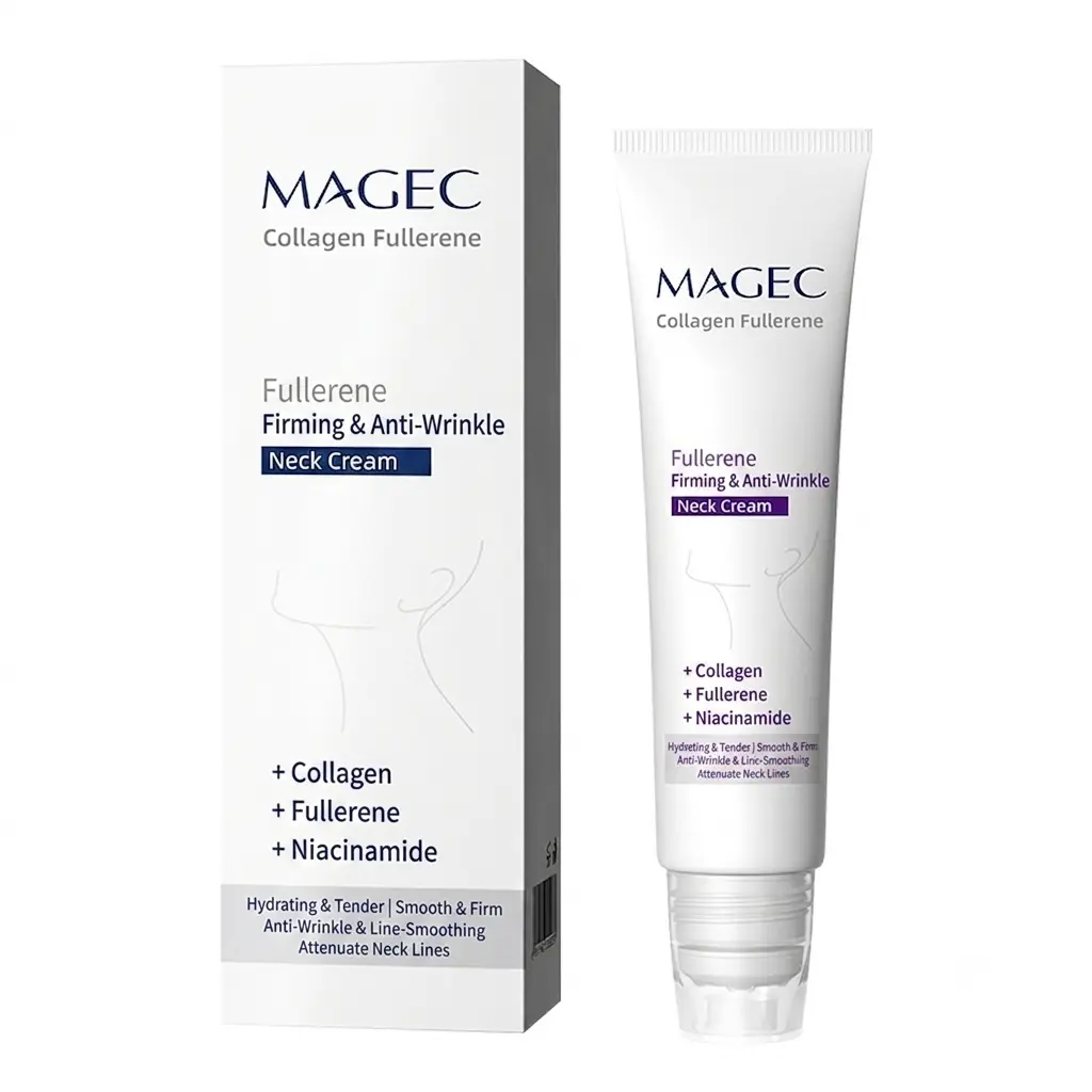 {NEW} 50g Collagen Neck Firming Cream with 5 Rollers for All-Around Massage, Lifts & Firms Skin, Reduces Wrinkles & Double Chin, Relieves Edema, Infused with Hyaluronic Acid, Vitamin C+E, Ideal for Wrinkled Skin (Mother’s Gift)