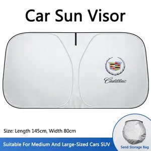 Foldable Car Windshield Sun Shade Cover, Anti-UV Visor Protector, Interior Accessory for Cadillac Models, Easy Installation