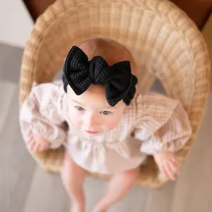 Black Brushed Waffle Sweater Baby Headband
