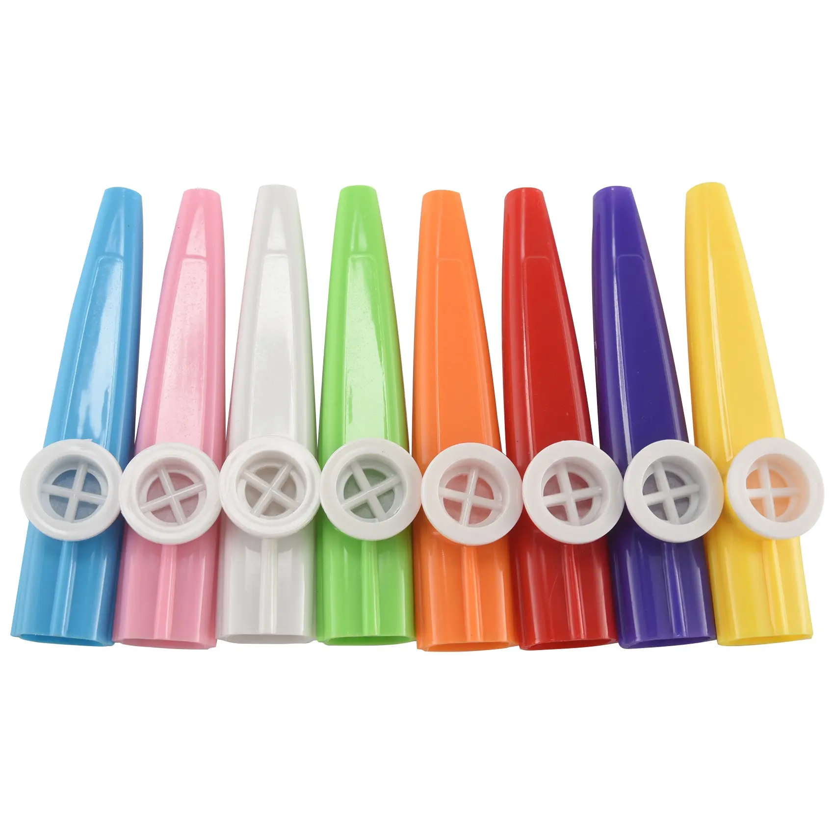 Durable 24-Piece Plastic Kazoos (8 Colors, 11.2x2.5 cm, 147 g) - Musical Instruments for Guitar, Ukulele, Ideal Christmas & Birthday Parties Gift for Children
