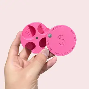 3D Printed Coin Holder Box - Pink Circular Organizer for Pennies Nickels Dimes & Quarters - Compact Desk Accessory for Coin Collectors Teachers & Clever Organizers