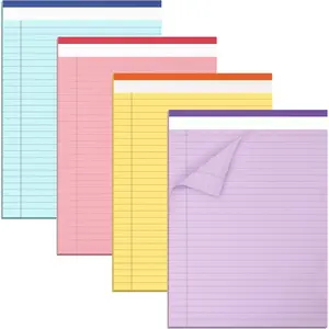 Colored Legal Pads Writing Pads 8x11 Inch, 80GSM Thick Paper Note Pads 30 Sheets College Ruled Legal Notepads Memo Pads To Do List for Office Work