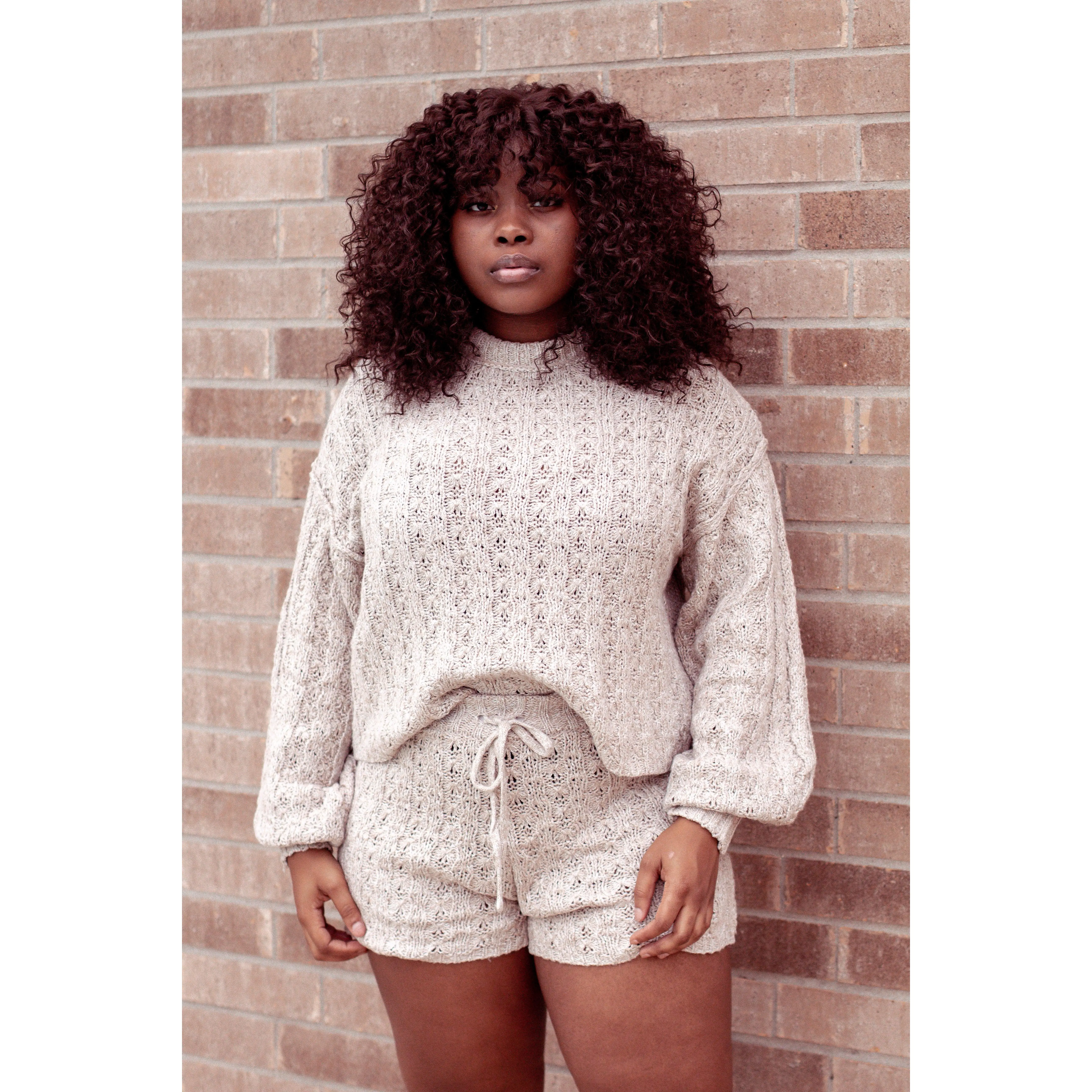 Addison Knit Shorts (Cream)