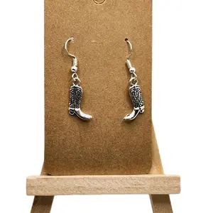 Cowboy Boot Earrings - High-Quality Metal Hook Earrings with Unique Design & Secure Backings for All-Day Comfort - Handmade Western Style Jewelry