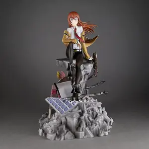 Makise Kurisu Steins Gate Gk Statue 25.5cm Anime Figure With Rock Base Desktop Decoration Gift
