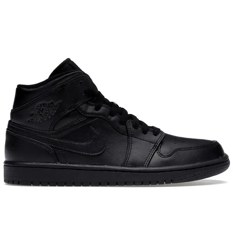 Jordan Men's 1 Mid Triple Black Basketball Shoes, from StockX