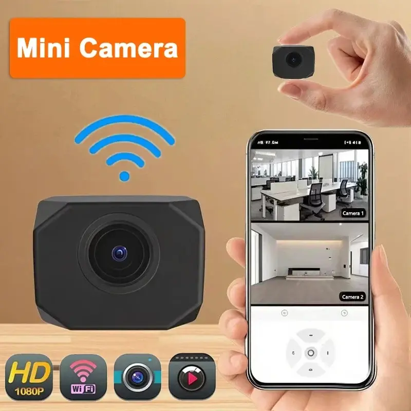 1080P HD Mini WiFi Security Camera - AP Hotspot, Remote Monitoring, Portable Small Camcorder for Home Surveillance