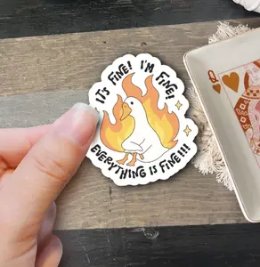 Funny Sarcastic & Silly Goose Stickers - Trendy Cute Vinyl Decals for Mental Health & Adult Humor, Waterproof Stickers for Books & Laptops