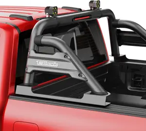 Truck Roll Bar with Cargo Carrier Basket Adjustable Sport Rack Roll Bars Chase Rack Fit for Ford F-150/F-250/F-350 Dodge Ram GMC Sierra Chevy Silverado Ranger Tundra Frontier Titan Full & Mid Size Pickup Trucks