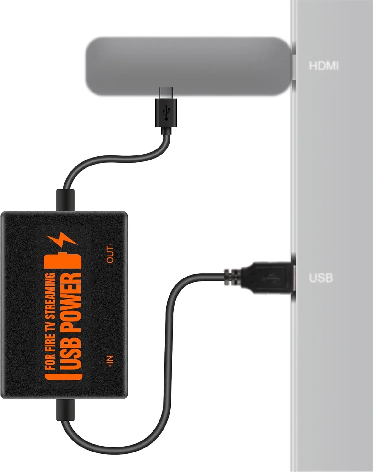Fire Stick Power Adapter, USB Power  for Fire TV Stick, Powers Streaming TV Sticks Directly from TV's USB Port, 5V/2.1A for FireStick 2/3/4K/4K Max/Lite, Eliminates The Need for AC Adapter