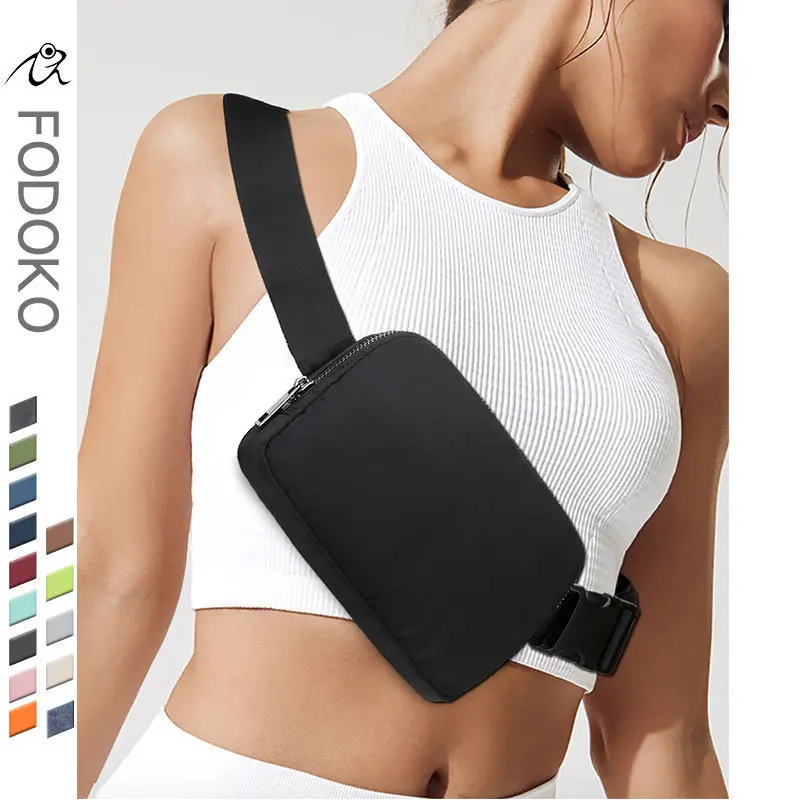 Lulu Same Style Waist Bag Nylon Waterproof Chest Bag Outdoor Sports Running Phone Bag Versatile Crossbody Unisex Sports bag mobile phone bag Multi-color options