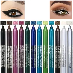14 Color Glitter Eyeliner Pen, High Color Pearl Gloss Finish Waterproof Eyeliner Pen, Eyeliner Pencil Set, Wing Eyeliner