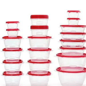 40 Piece Food Storage Set, Red, Total of 12.6 Qts Container Kitchen
