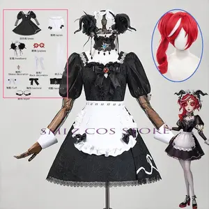 Game Identity Ⅴ Cosplay Witch Priestess Cosplay Costume Fiona Gilman Black Gothic Dress Wig Set Halloween Party Outfit for Woman