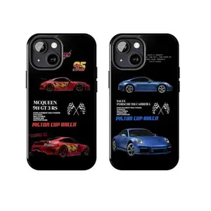 Lightning McQueen Special Edition Couple Racing Cars Phone Case – Piston Cup Racer, Preppy & Cute Phone Cases Phone Cover Hard Case Tough 2-piece Phone Case, For iPhone 11 to 16, Plus, Pro, Pro Max