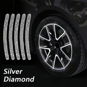 5/20 Pcs Rhinestone Wheel Rim Stickers, Decorative and Warning Function, Strong Adhesive, Fits Cars Motorcycles Bicycles Tricycles