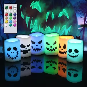 Color-Changing Halloween Flameless Votive Candles Set ️