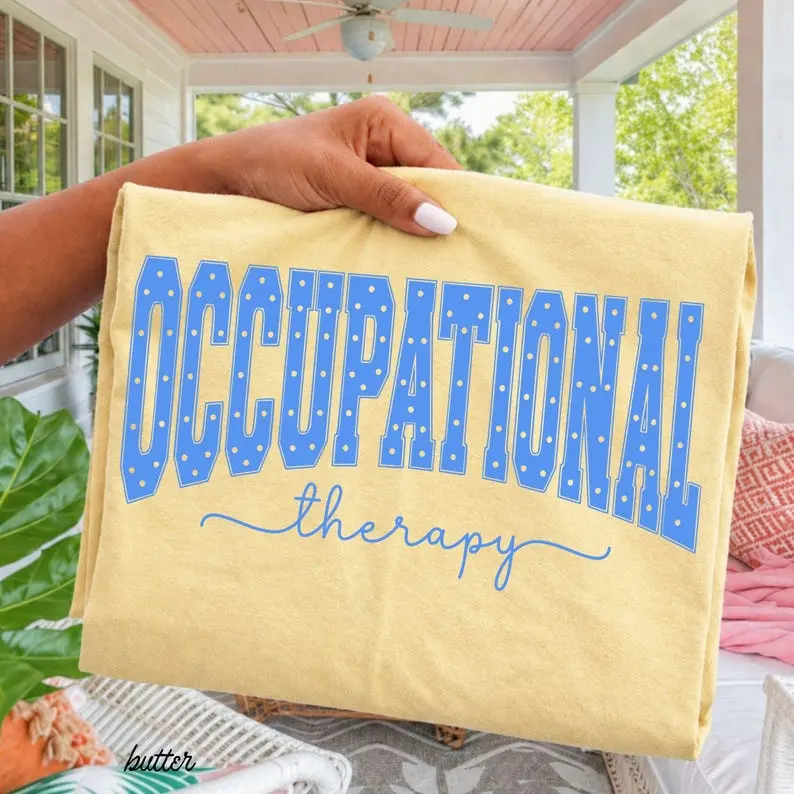 Occupational Therapy Shirt Comfort Colors Varsity OT Tshirt Trendy Occupational Therapist Shirts Cute Gift for OTA Trendy Gifts COTA Tees
