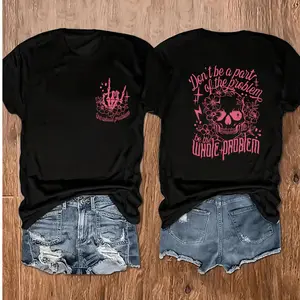 Ship within 24 hours Women's Plus Size Skull Print T-Shirt Casual Crew Neck Smooth Polyester Medium Stretch Comfortable Fit Machine Washable Daily Streetwear Gothic Trendy Top easter shamrock