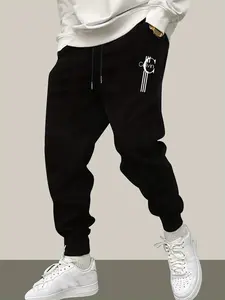 Men's Heavy-Duty Jogger Sweatpants - Full-Zip Compatible Pants with Drawstring Waist & Zippered Pocket - Gym, Running, Hiking
