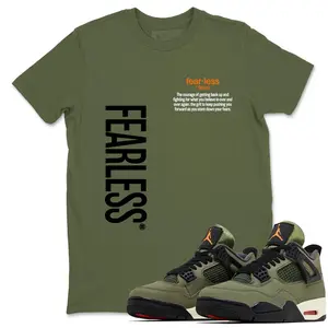 Unisex T-shirt to match Jordan 4 OG Olive - Fearless Definition. 100% Cotton for Casual Wear. Comfortable Summer Unisex T-Shirt to match Jordan Sneaker. Streetwear Style. urban outfitters