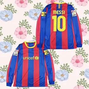 2010 2011 Home Retro No.10 Messi long sleeve Soccer jersey