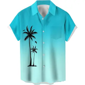 Men's Short Sleeve Button Up Hawaiian Shirt 1950s Vintage Bowling Shirts