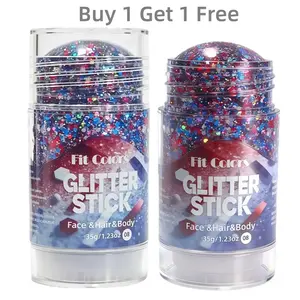 【Buy 1 Get 1 Free】4th of July Glitter Stick | Red, White & Blue Body & Hair Sparkle for Independence Day Party, Festival & Fun Holiday Look