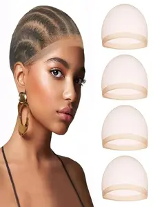 Invisable Skinlike HD Wig Cap , Sheer Breathable Ultra-Thin Stretchy Stocking Caps for Women, Ideal for Parties Weddings Cosplay Halloween