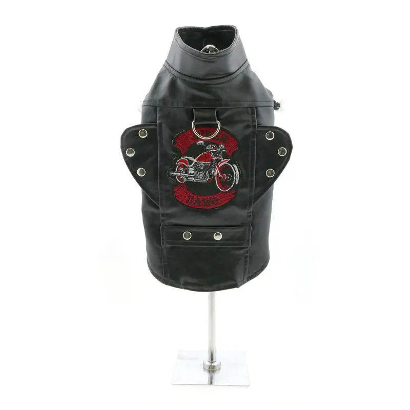 Black Motorcycle Dog Jacket