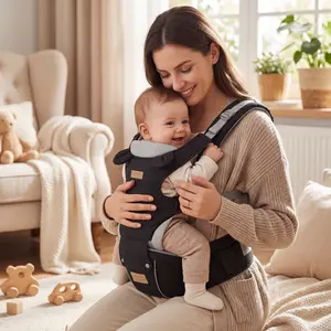 Baby Carrier, Safety-Certified 6-in-1 Baby Carrier Newborn to Toddler, Adjustable Detachable Infant Baby Hip Seat Carrier for 7-50lbs, All Seasons, Perfect for Shopping Travelling breathable multifunctional lumbar support fit ergonomic mother day wesring