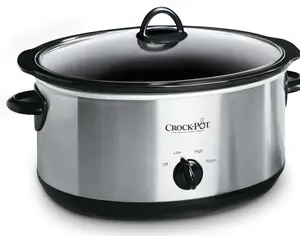 Crock-Pot 7 Quart Oval Manual Slow Cooker, Stainless Steel (SCV700-S-BR), Versatile Cookware for Large Families or Entertaining