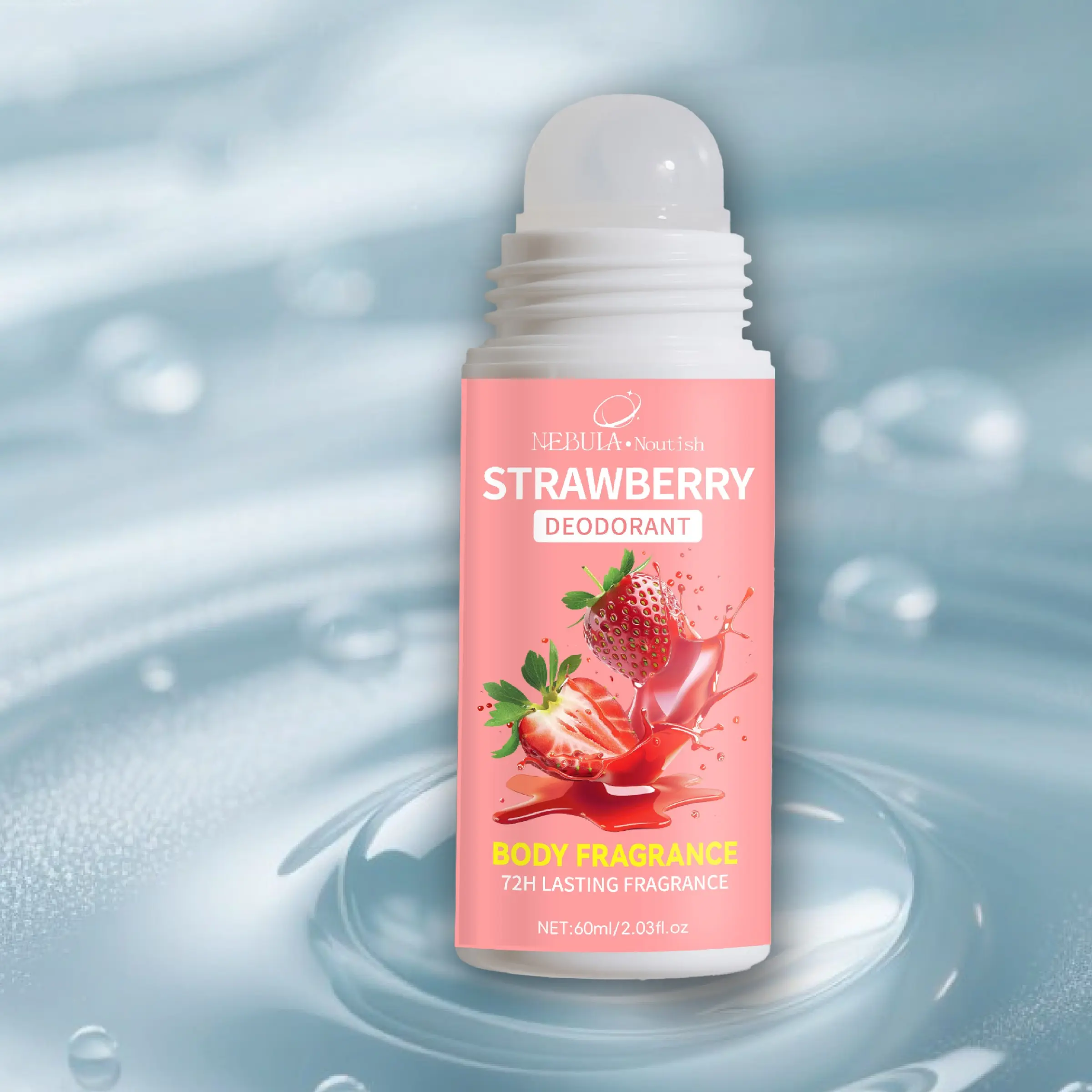 Strawberry Scented Roll-On, Refreshing Aloe Ingredients, All-Day Freshness, Gentle on Skin, Portable, Perfect Gift for Friends, Natural Deodorant, Aroma, Body Care, Fragrance Deodorant, Body Deodorizer, Deodorant Personal Care