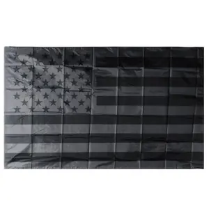 American Flag for Room Decor, Durable Portable All Black USA Flag, Party Decoration Supplies, Home Decor, Holiday Supplies, Fall Decor, Back to School Essentials Lightweight Banners