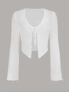 Fashion Lightweight Elegant Versatile Comfortable Fitted Women's Cardigan Jacket, Summer Essential Cool Cardigan, Stylish Casual Outerwear