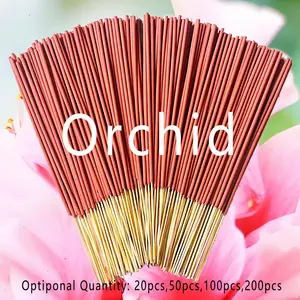 20/50/100/150pcs Orchid Scented Incense Sticks, Air Purification, Bamboo Stick Incense, 8.66 Inches, Ideal for Yoga and Meditation, Hotel, Party, Travel