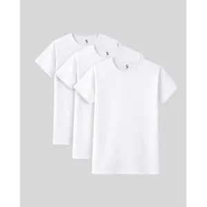SilkCut Men’s Micro Modal Crew Neck T Shirt 3 Pack Soft Breathable Stretch