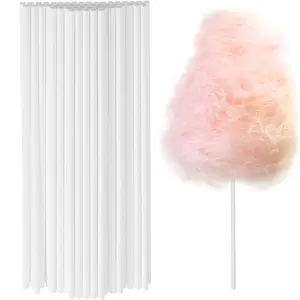 50 Pcs Cotton Candy Sticks, Cotton Candy Cones, Holder Stick, Solid Color Simple Paper Straws Conesfor Birthday Wedding Party Sweet Making