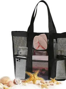 Portable Shower Basket Bag, Lightweight Beach Net Pouch, Pool Storage Bag, Toiletry Bag, Suitable for Girls, Swimming, Gym, RV Travel
