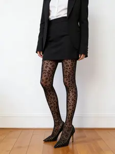 Women's Leopard Print Pantyhose Set, Classic Fashion, Slim Fit, Comfortable, Stylish, Casual Wear, Commuting, Party, Holiday Activities