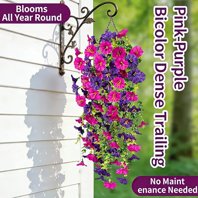 Artificial Wisteria Vine, Durable Plastic, Weatherproof, Wedding Decor, Garden, Patio, Ceiling, Valentine's Day, Indoor Outdoor Decoration