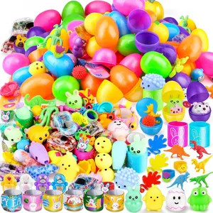 2026 Toys for Kids 12/24/150Pcs  Easter Eggs Packed with Rabbit and Dinosaur for Easter Egg Hunt / 150Pcs Prefilled Easter Eggs Toys and Stickers for Easter Egg Hunt Valentine's Day Gifts for Kids